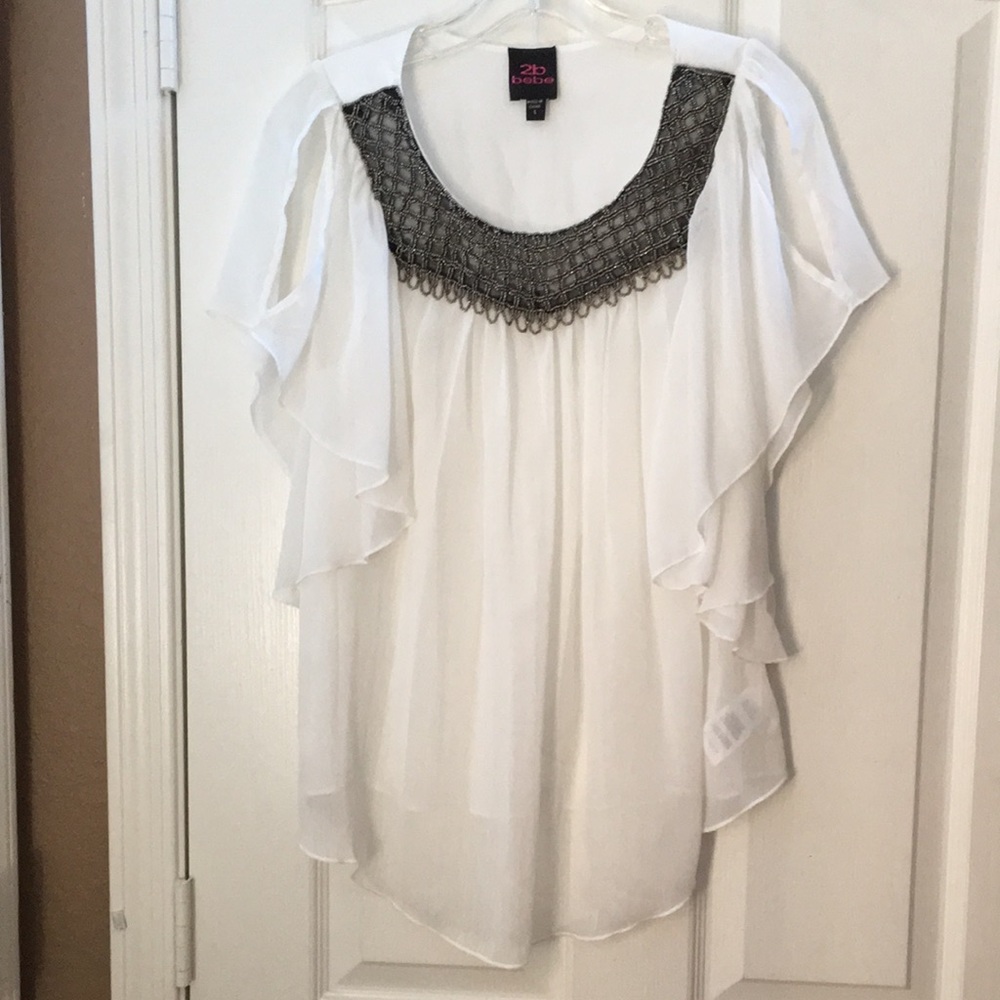FINAL MARKDOWN Ladies’ 2b bebe Beaded Cold-shoulder Top (S)
